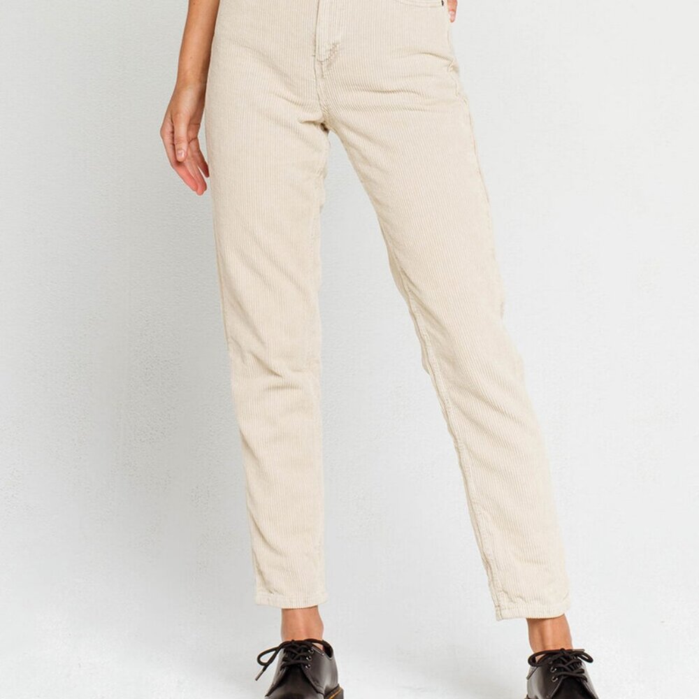 BDG By Outfitters Ivory Mom High-Rise Corduroy Pant Size 28.